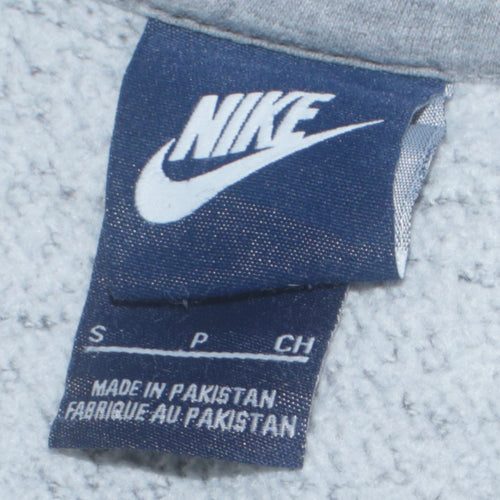 Nike Men's Grey Pullover Hoodie Size S Regular Fit Fleece Sweatshirt