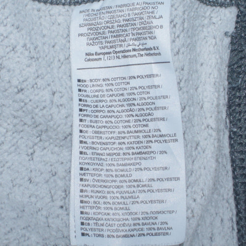 Nike Men's Grey Pullover Hoodie Size S Regular Fit Fleece Sweatshirt