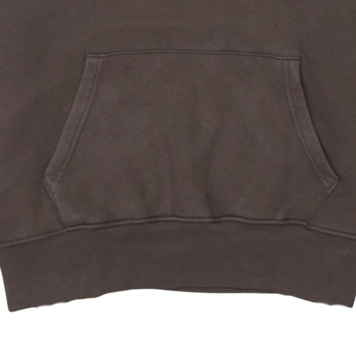 Nike Women Brown Pullover Hoodie Small Cotton Blend Logo Sweatshirt