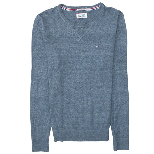 Tommy Hilfiger Men's Blue Crew Neck Cotton Knit Jumper Size S