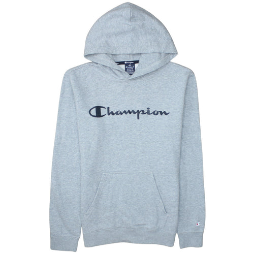Champion Men’s Grey Pullover Hoodie Medium Logo Fleece Sweatshirt