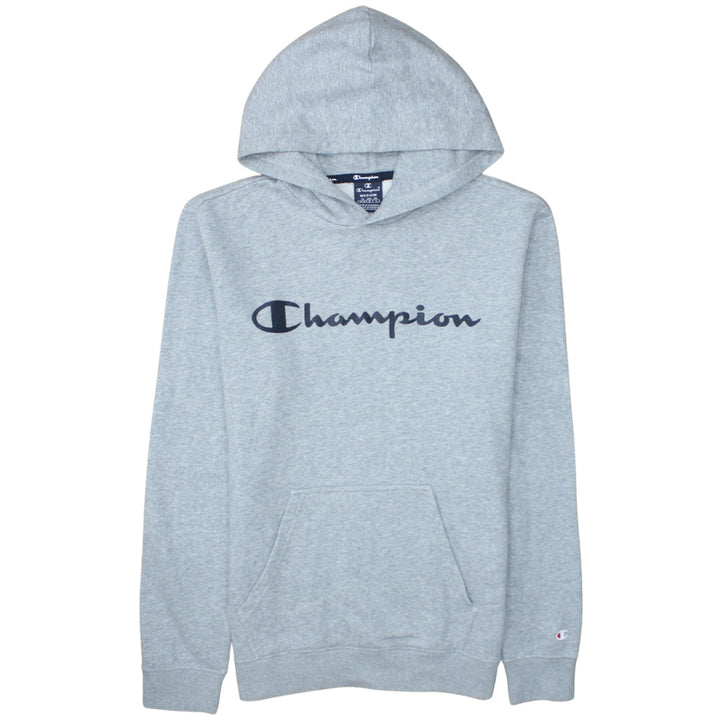 Champion Men’s Grey Pullover Hoodie Medium Logo Fleece Sweatshirt