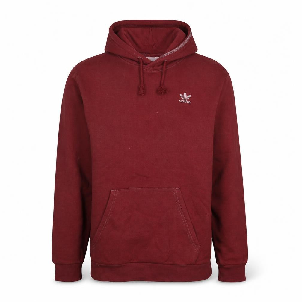 Front view of Adidas Men's Red Pullover Hoodie Small Fleece Sportswear
