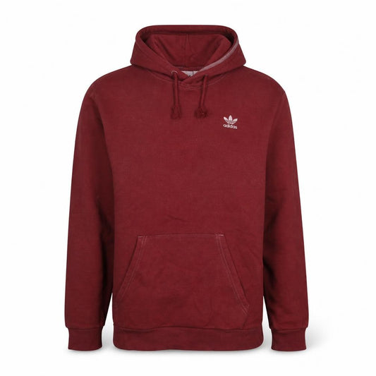 Front view of Adidas Men's Red Pullover Hoodie Small Fleece Sportswear