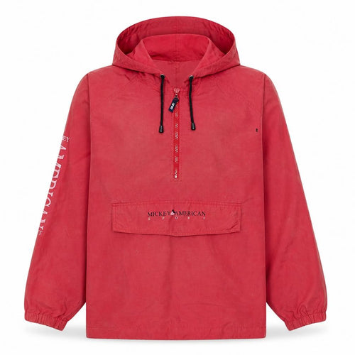 Disney Men's Red XL Mickey American Sports Hooded Anorak Jacket
