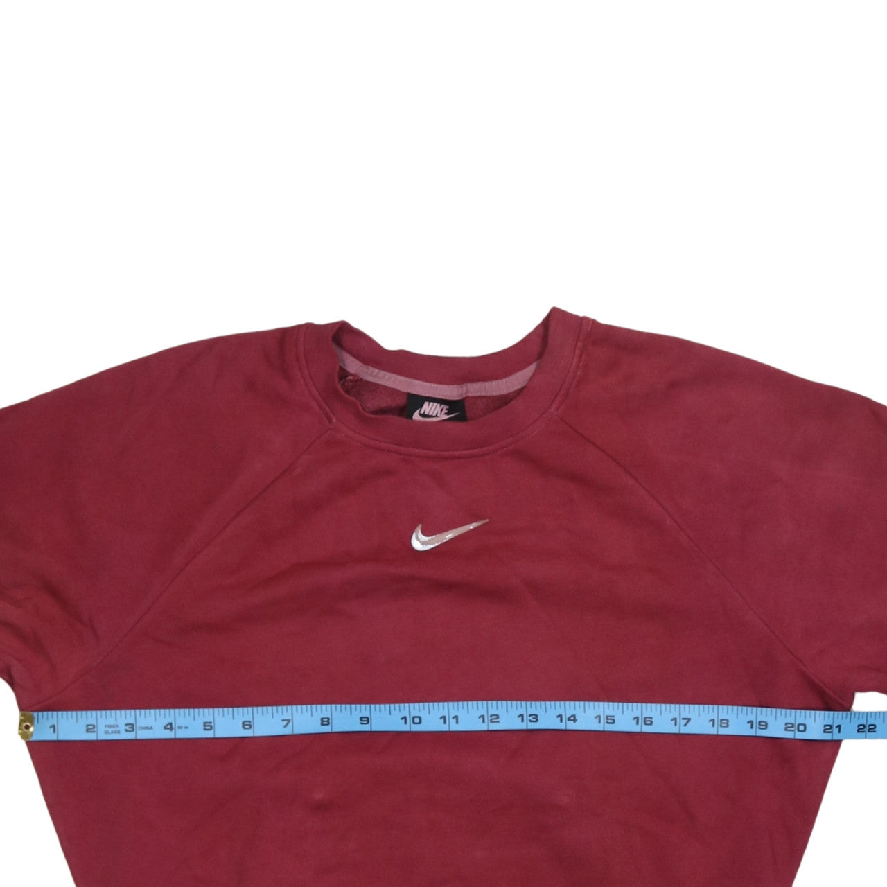 Nike Women's Red Crew Neck Pullover Sweatshirt S Cotton Blend