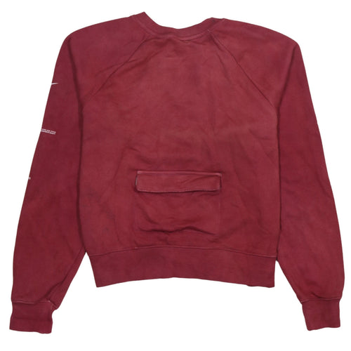 Nike Women's Red Crew Neck Pullover Sweatshirt S Cotton Blend