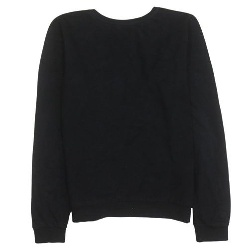 Disney Women Black Sequin Minnie Mouse Pullover Sweatshirt Size 14