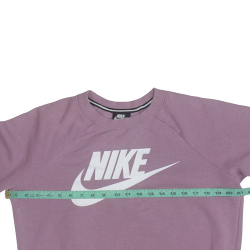 Nike Women’s Pink Logo Crew Neck Pullover Sweatshirt Size S