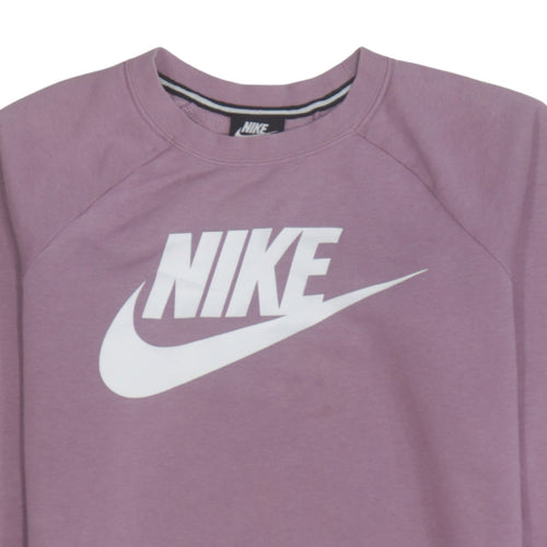 Nike Women’s Pink Logo Crew Neck Pullover Sweatshirt Size S