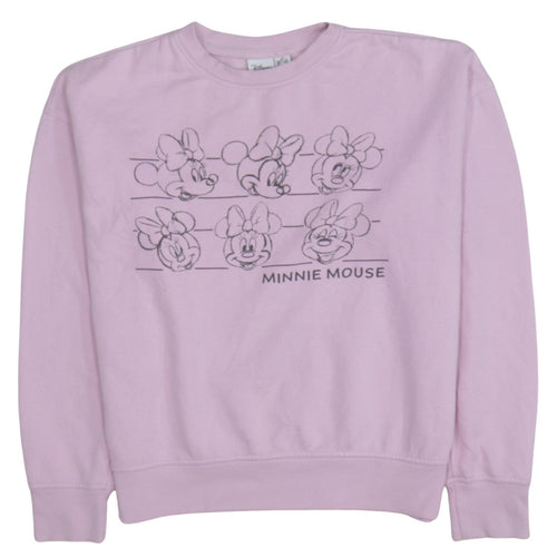 Primark Women’s Pink Minnie Mouse Sweatshirt XS Crew Neck Cotton Pullover