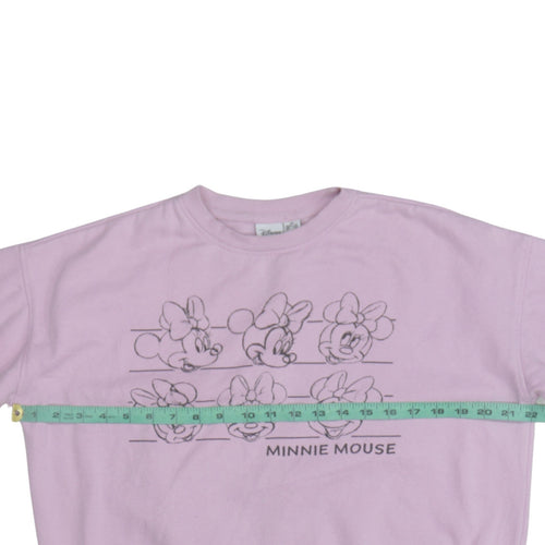 Primark Women’s Pink Minnie Mouse Sweatshirt XS Crew Neck Cotton Pullover