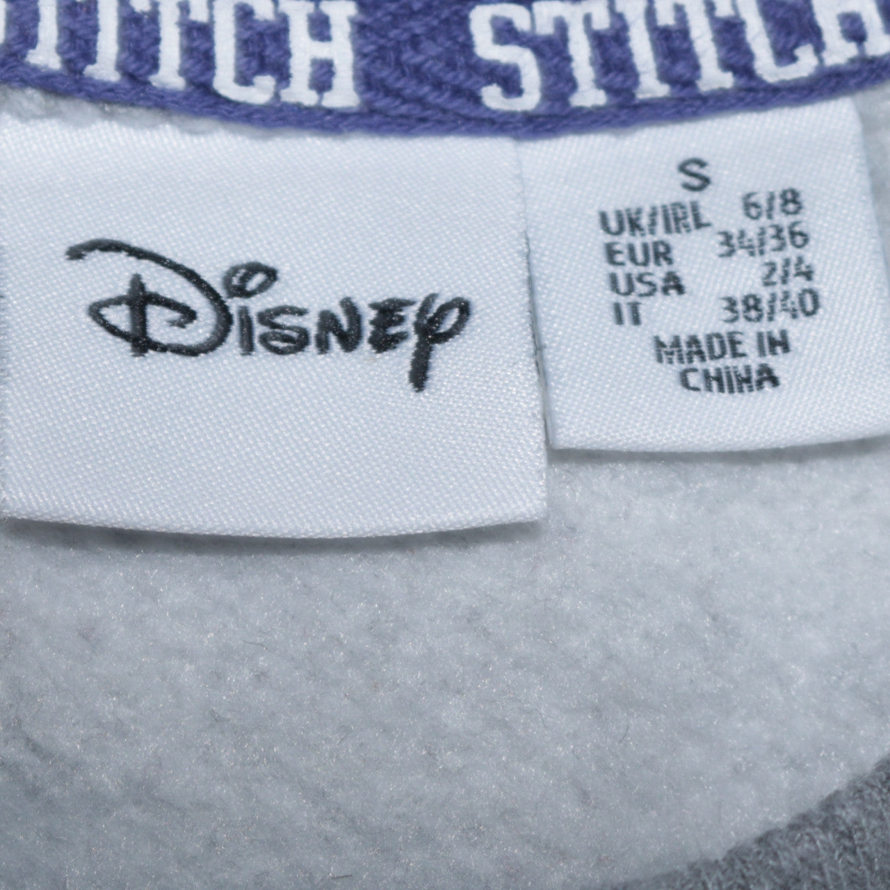 Disney Women Grey Stitch Sweatshirt Small Pullover Casual
