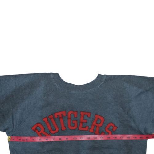 Champion Men's Blue Rutgers Crew Neck Sweatshirt Size L Vintage
