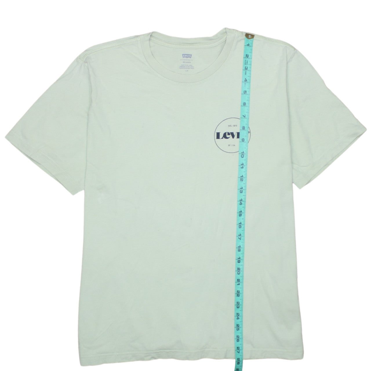 Levi's Men's Mint Green Relaxed Fit Cotton Crew Neck T-Shirt Size L