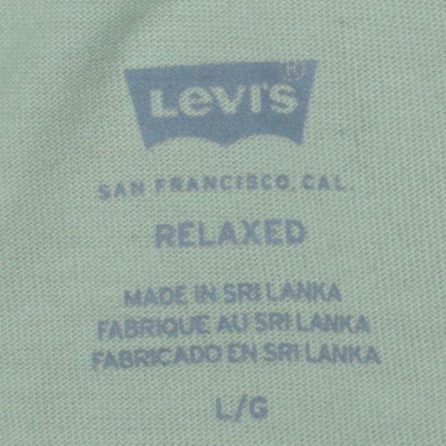 Levi's Men's Mint Green Relaxed Fit Cotton Crew Neck T-Shirt Size L