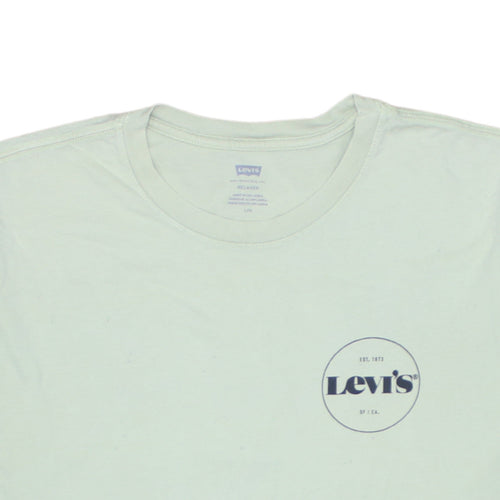 Levi's Men's Mint Green Relaxed Fit Cotton Crew Neck T-Shirt Size L