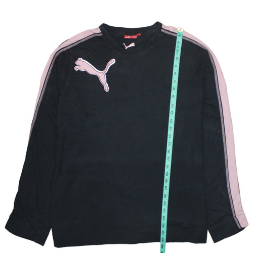 Puma Womens Black & Pink Crew Neck Pullover Sweatshirt XXL