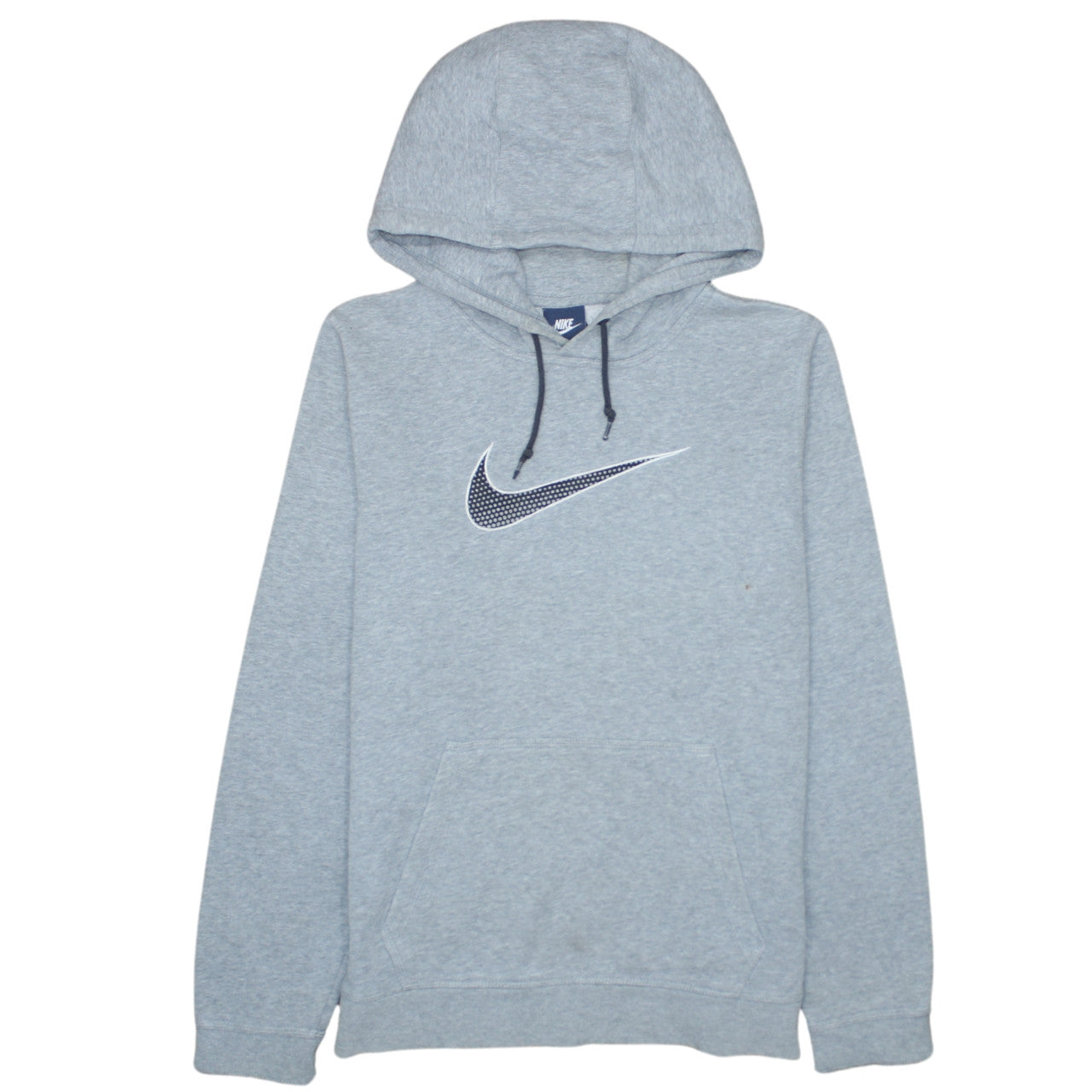 Nike Men's Grey Pullover Hoodie M Regular Fit Fleece Logo Sweatshirt