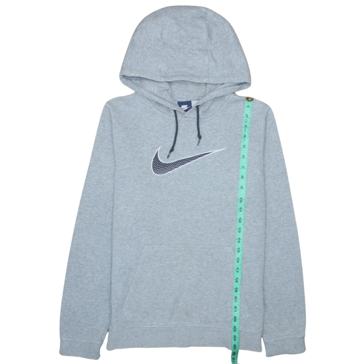 Nike Men's Grey Pullover Hoodie M Regular Fit Fleece Logo Sweatshirt