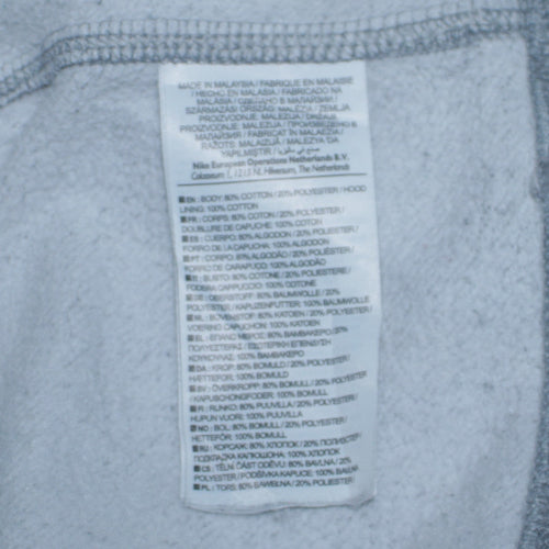 Nike Men's Grey Pullover Hoodie M Regular Fit Fleece Logo Sweatshirt