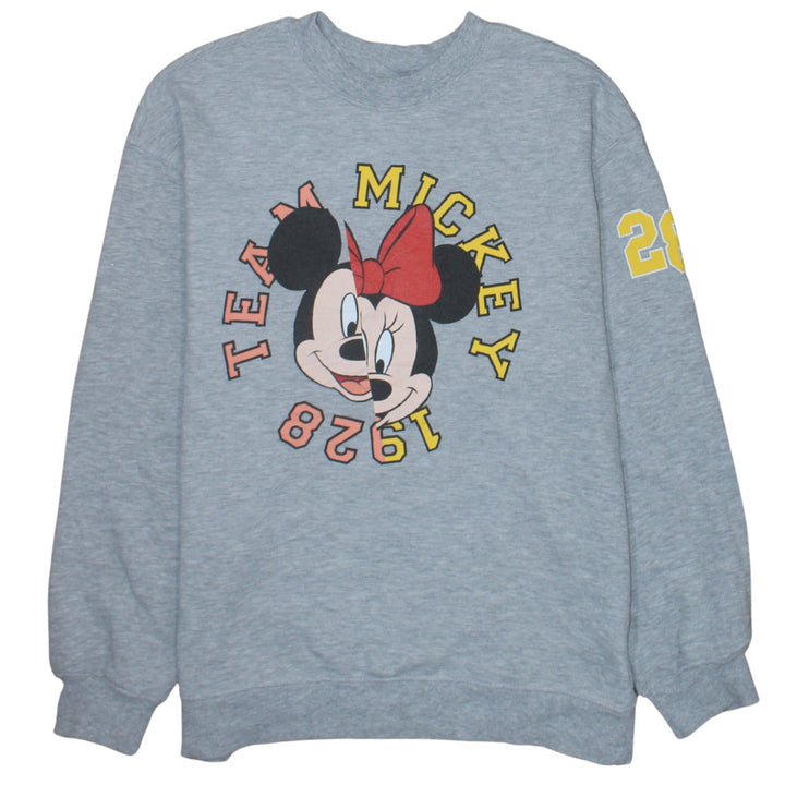H&M Divided Disney Grey Minnie Mouse Sweatshirt Women S Crew Neck Pullover