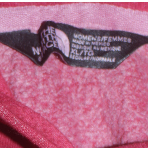 The North Face Women's Red Pullover Hoodie XL Regular Fit Cotton Blend