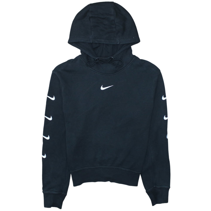 Nike Womens Black Small Pullover Hoodie Sweatshirt with Logo Detail