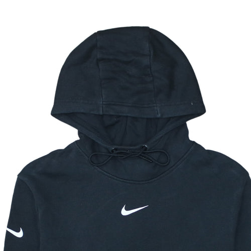 Nike Womens Black Small Pullover Hoodie Sweatshirt with Logo Detail