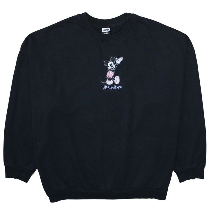 Disney Mickey Mouse Black Sweatshirt Women XL 20-22 George Crew Neck