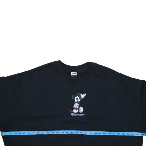 Disney Mickey Mouse Black Sweatshirt Women XL 20-22 George Crew Neck