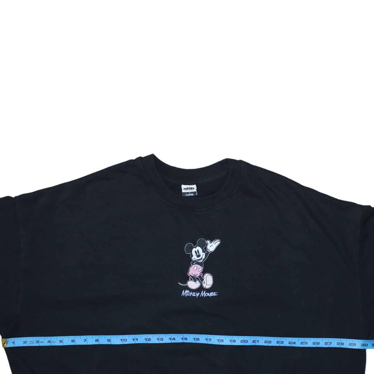 Disney Mickey Mouse Black Sweatshirt Women XL 20-22 George Crew Neck