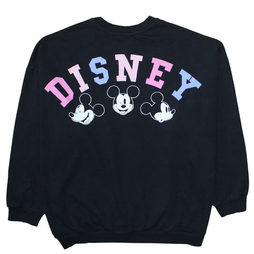 Disney Mickey Mouse Black Sweatshirt Women XL 20-22 George Crew Neck