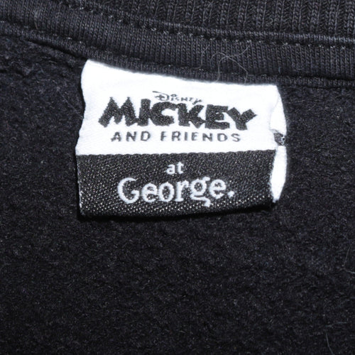 Disney Mickey Mouse Black Sweatshirt Women XL 20-22 George Crew Neck