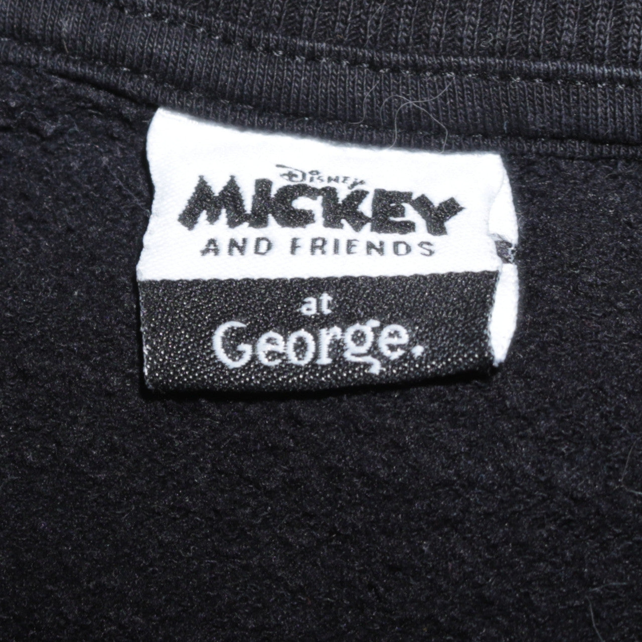 Disney Mickey Mouse Black Sweatshirt Women XL 20-22 George Crew Neck