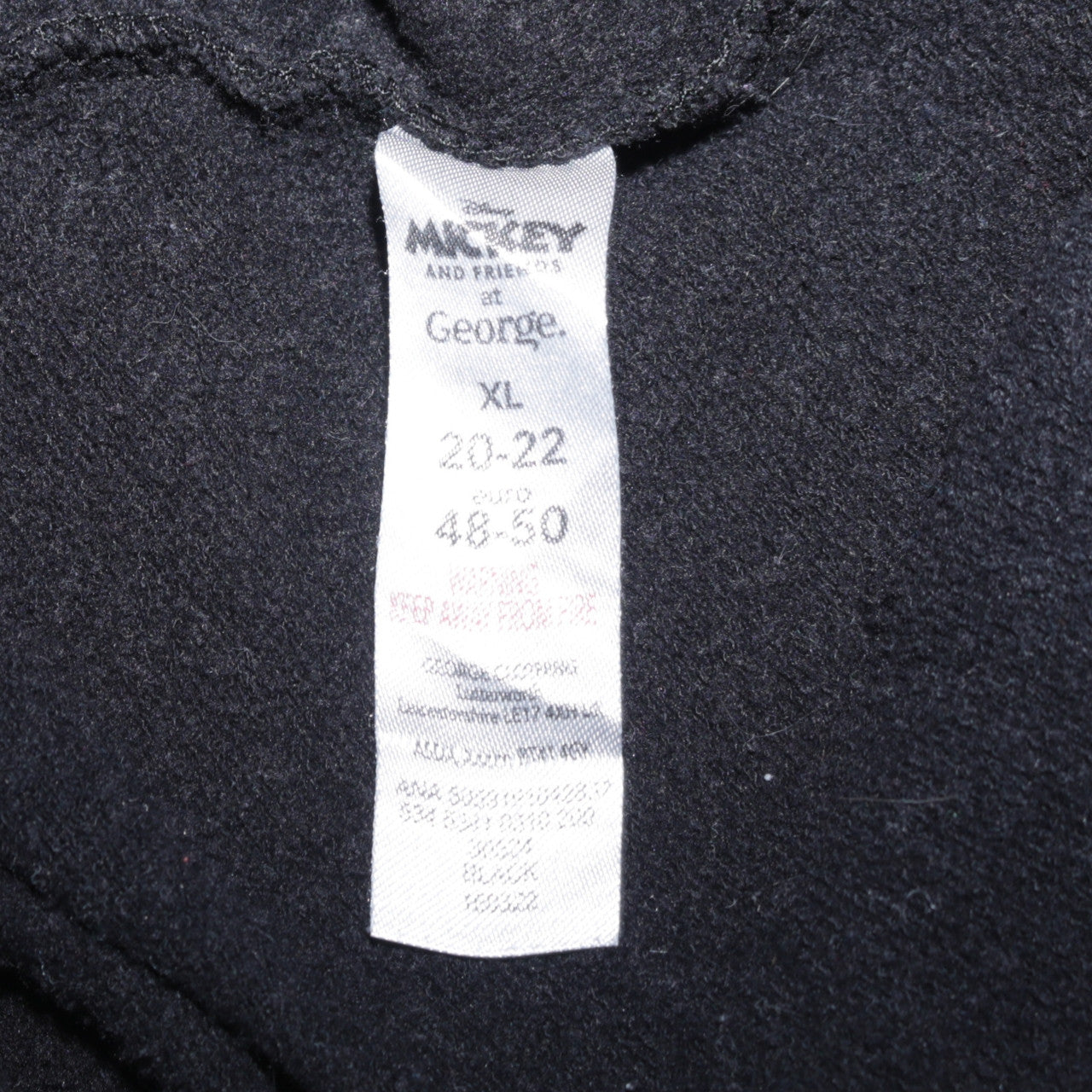 Disney Mickey Mouse Black Sweatshirt Women XL 20-22 George Crew Neck