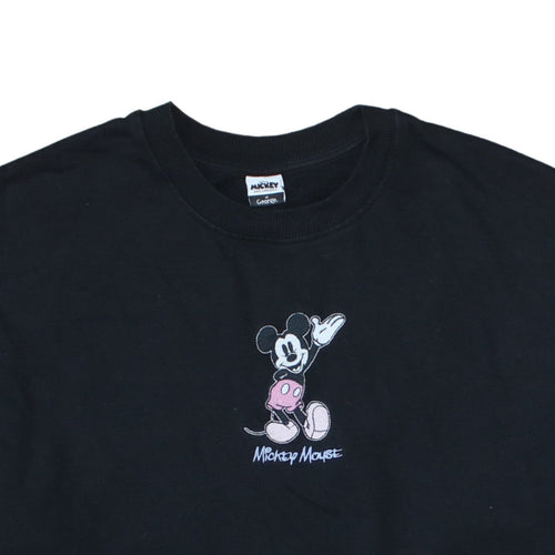 Disney Mickey Mouse Black Sweatshirt Women XL 20-22 George Crew Neck