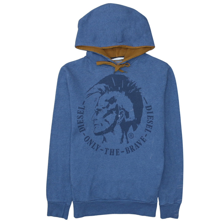 Diesel Men Blue XL Pullover Hoodie Graphic Logo Cotton