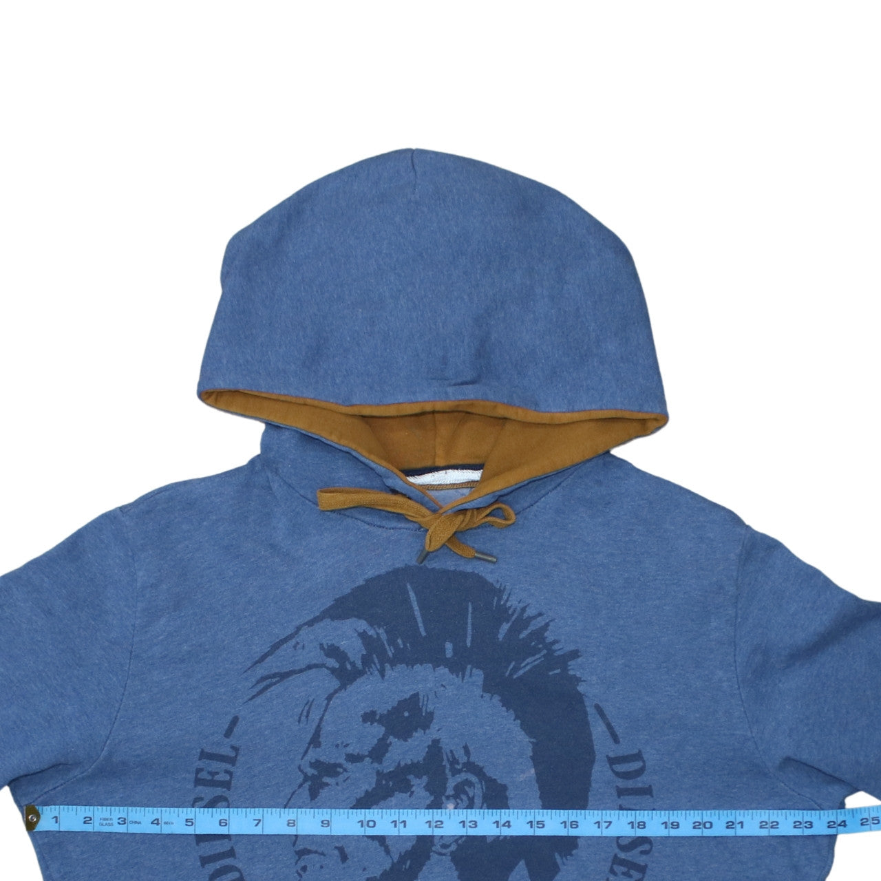Diesel Men Blue XL Pullover Hoodie Graphic Logo Cotton