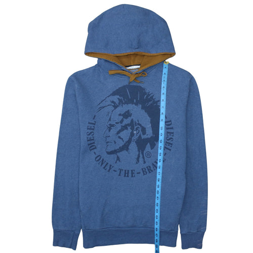 Diesel Men Blue XL Pullover Hoodie Graphic Logo Cotton