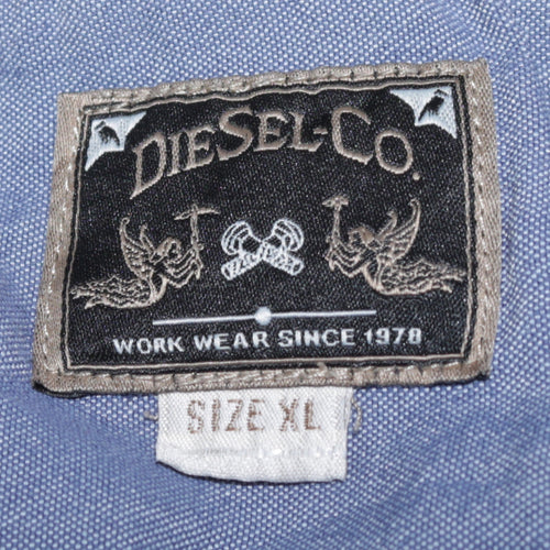 Diesel Men Blue XL Pullover Hoodie Graphic Logo Cotton