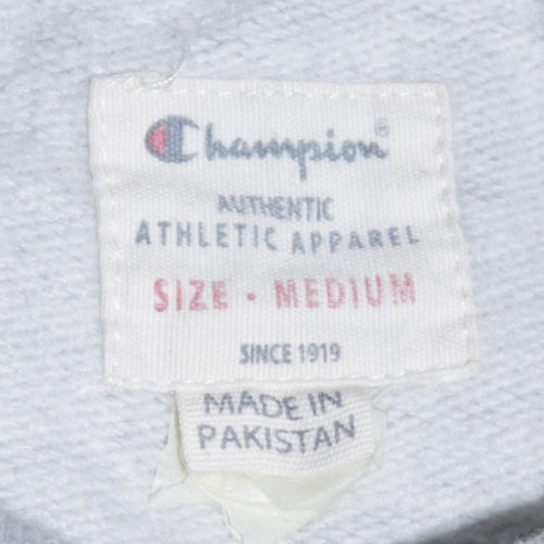 Champion Men's Grey Embroidered Logo Pullover Sweatshirt Medium