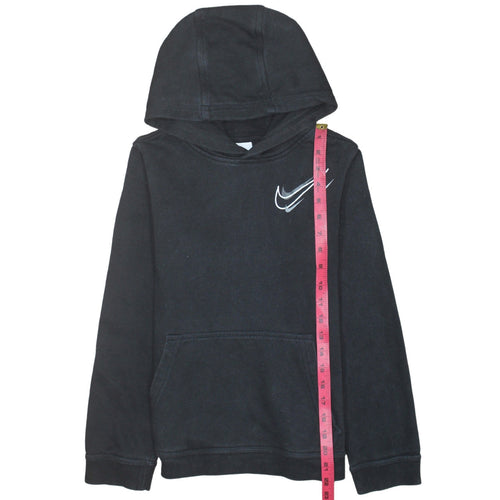 Nike Boys Black Pullover Hoodie L 158cm Fleece Sports Sweatshirt