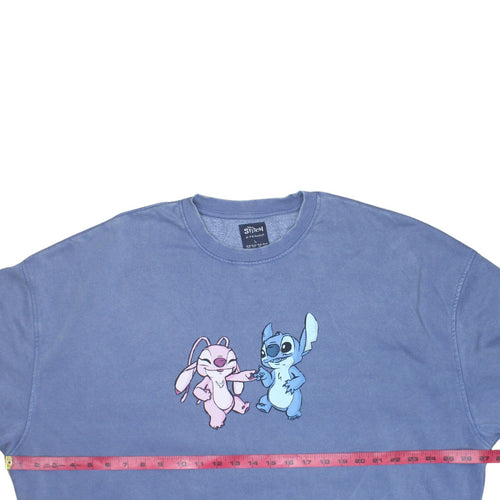 Disney Stitch & Angel Blue Sweatshirt Women L Graphic Pullover Primark