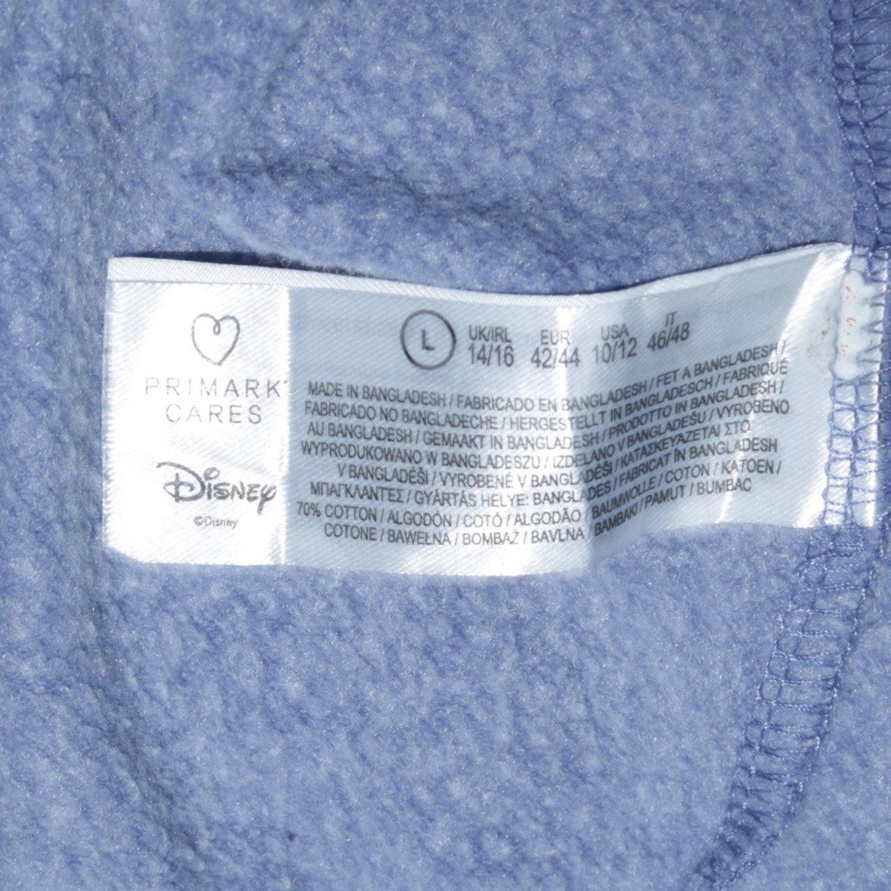 Disney Stitch & Angel Blue Sweatshirt Women L Graphic Pullover Primark