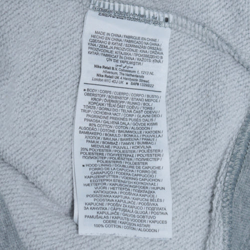 Nike Men's Grey Full Zip Hoodie Size M Regular Fit