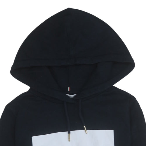 Tommy Hilfiger Men's Black Pullover Hoodie Size S Graphic Logo Sweatshirt