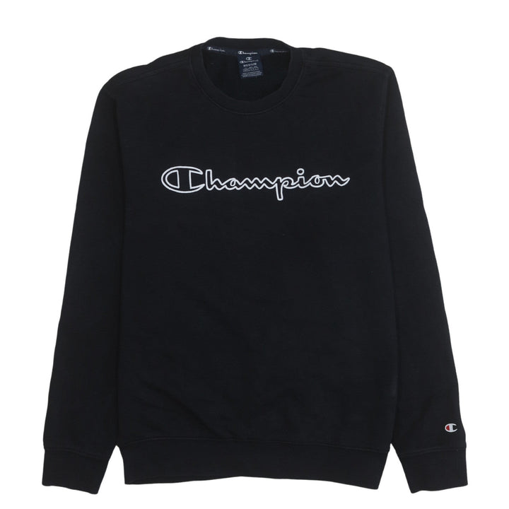 Champion Men's Black Medium Pullover Sweatshirt Logo Crew Neck