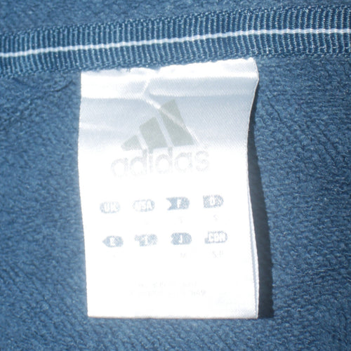 Adidas Men's Blue Pullover Hoodie Size S Cotton Blend Logo Sweatshirt