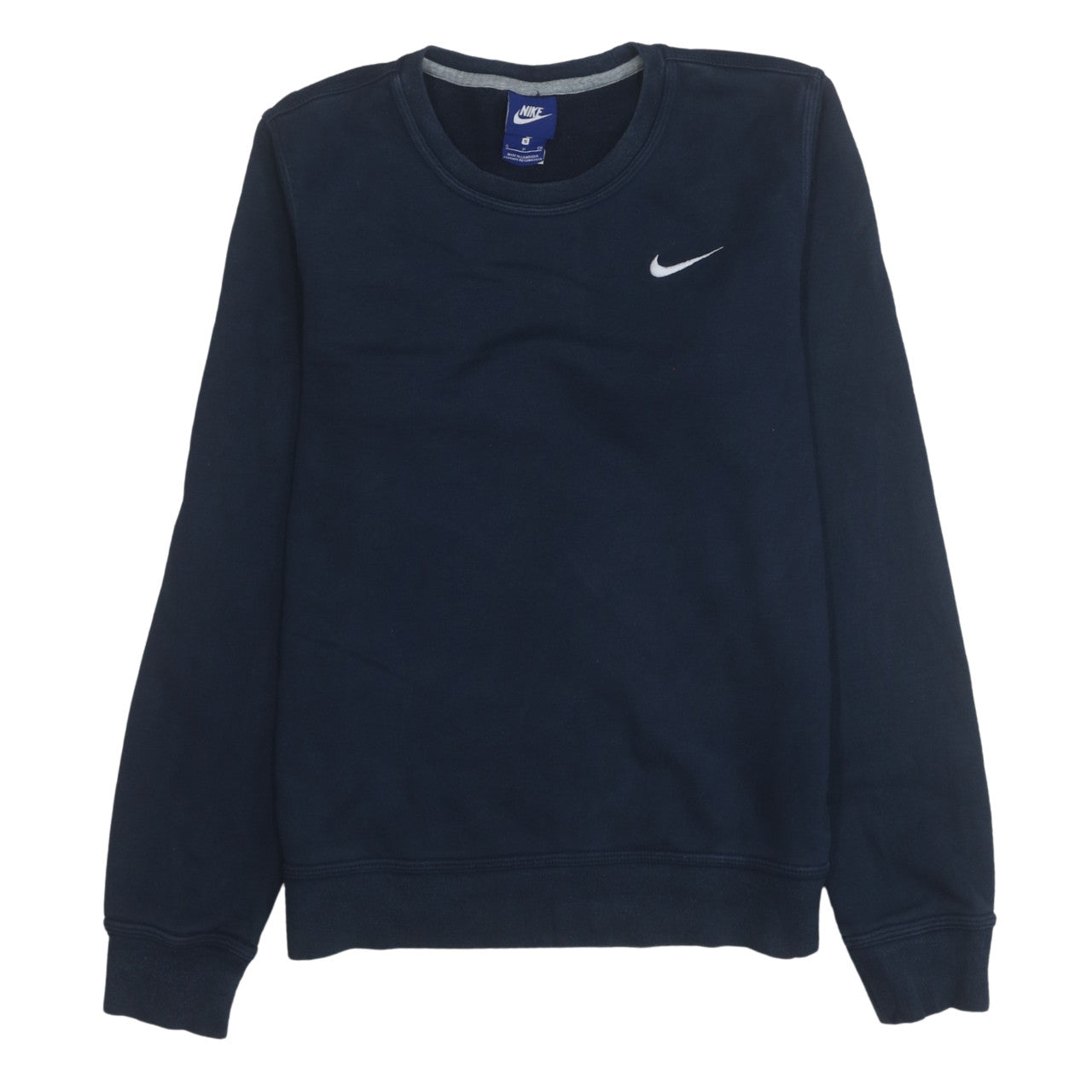 Nike Men's Navy Blue Small Crew Neck Cotton Sweatshirt